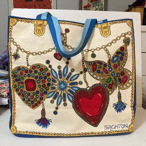 BRIGHTON Glittering Love Tote Christmas Canvas